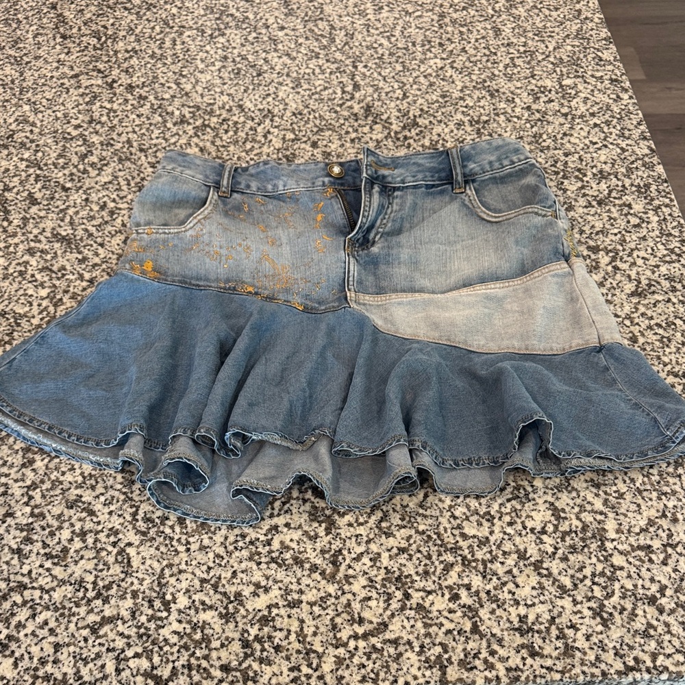 Desigual Blue Denim Mini Skirt